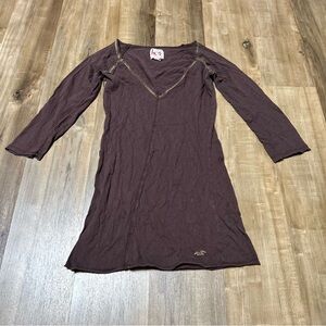 Vintage Hollister Women’s Shirt Size S Half Sleeve Brown Grunge Coquette